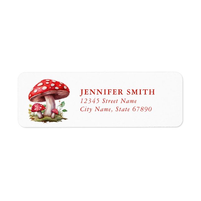 Étiquettes d'adresse de retour de champignons (Devant)