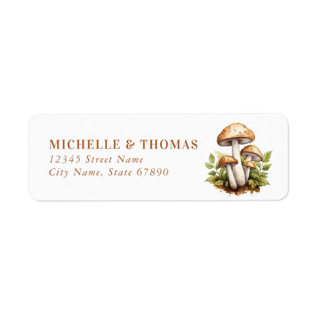 Étiquettes d'adresse de retour de champignons (Devant)