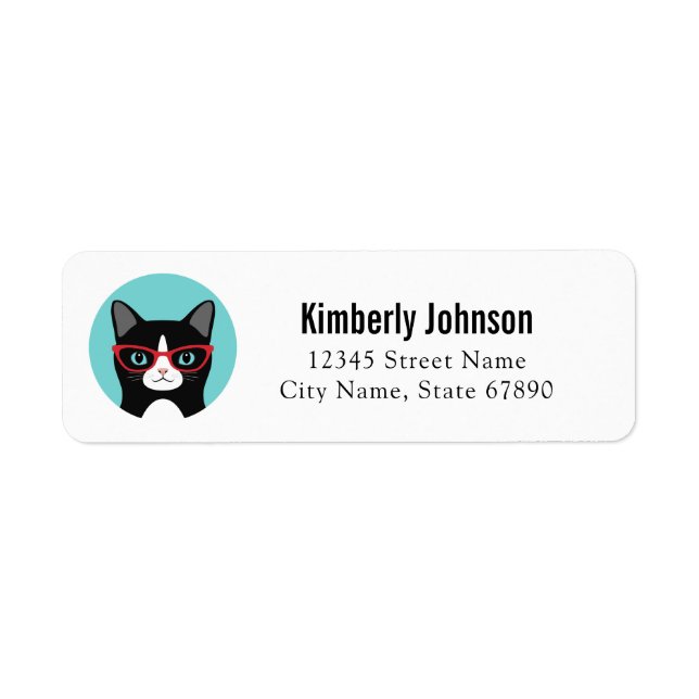 Étiquettes d'adresse de retour de chat (Devant)