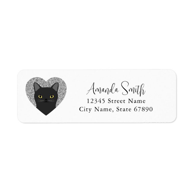 Étiquettes d'adresse de retour de chat (Devant)
