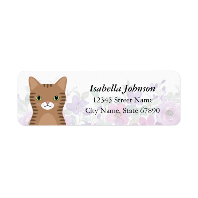 Étiquettes d'adresse de retour de chat (Devant)