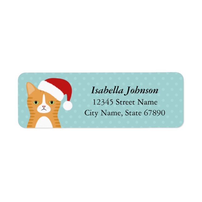 Étiquettes d'adresse de retour de chat (Devant)