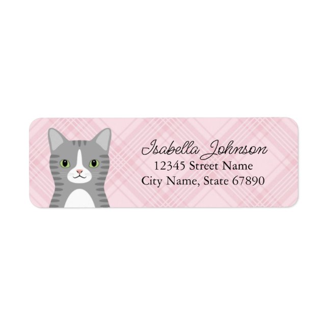 Étiquettes d'adresse de retour de chat (Devant)