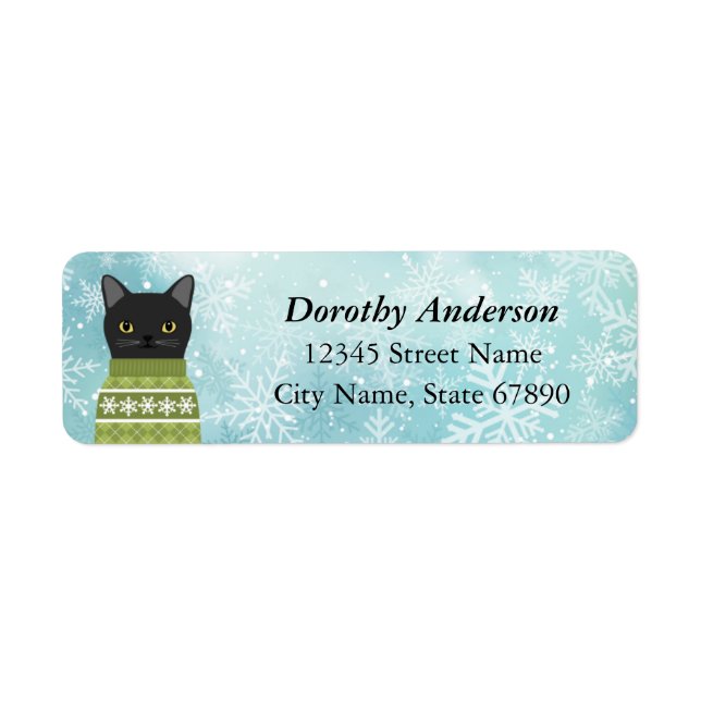 Étiquettes d'adresse de retour de chat (Devant)