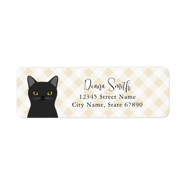 Étiquettes d'adresse de retour de chat (Devant)