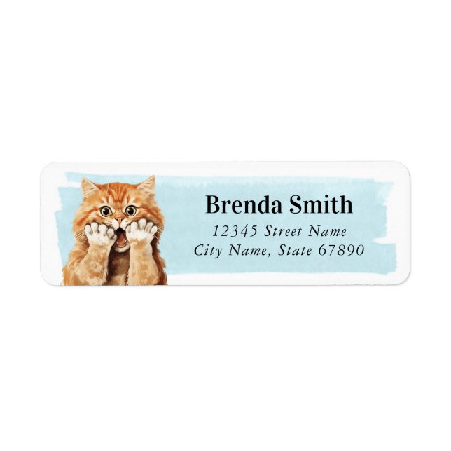 Étiquettes d'adresse de retour de chat (Devant)