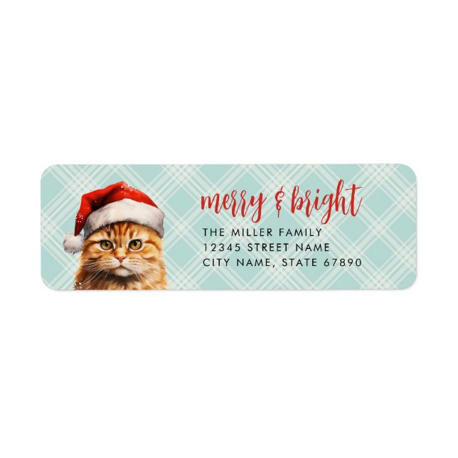 Étiquettes d'adresse de retour de chat (Devant)