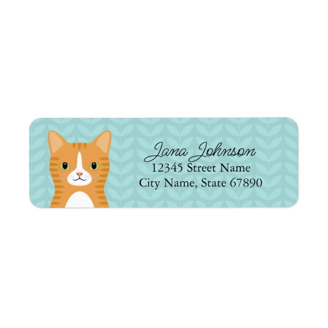 Étiquettes d'adresse de retour de chat (Devant)