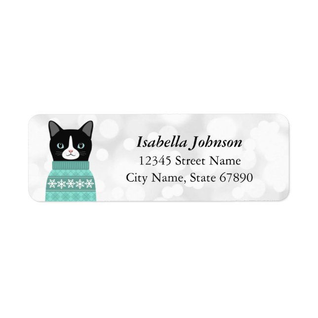 Étiquettes d'adresse de retour de chat (Devant)