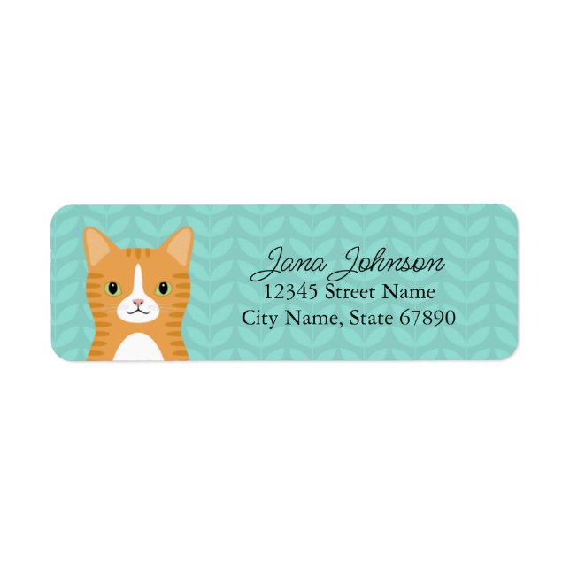 Étiquettes d'adresse de retour de chat (Devant)