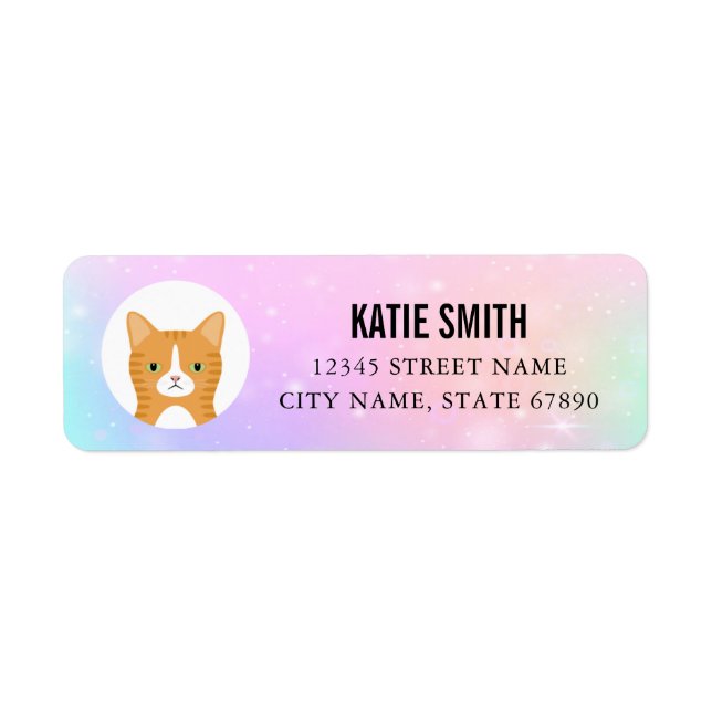 Étiquettes d'adresse de retour de chat (Devant)