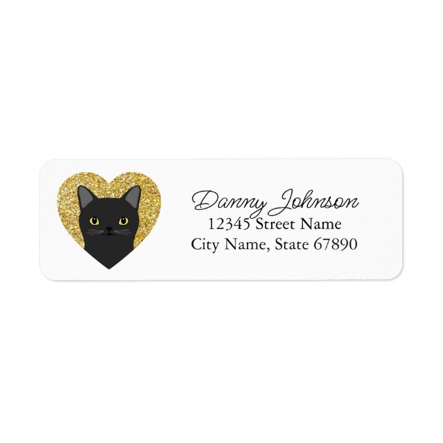 Étiquettes d'adresse de retour de chat (Devant)