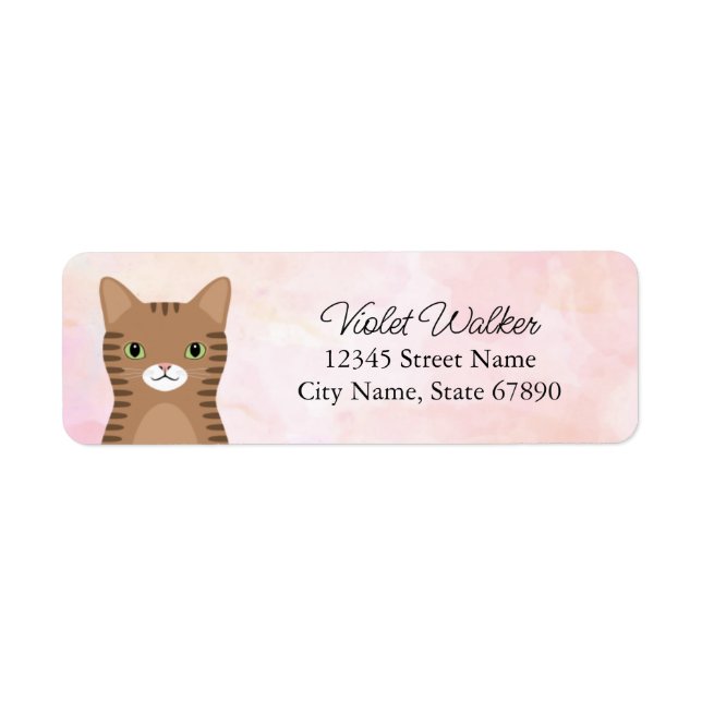 Étiquettes d'adresse de retour de chat (Devant)