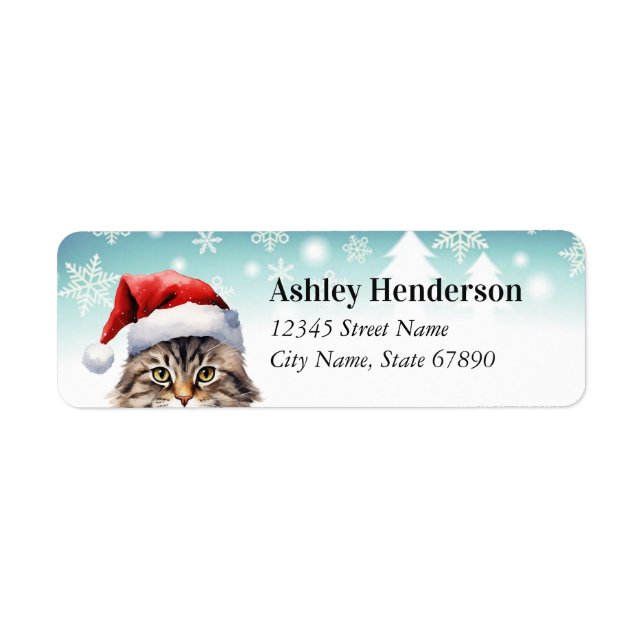 Étiquettes d'adresse de retour de chat (Devant)