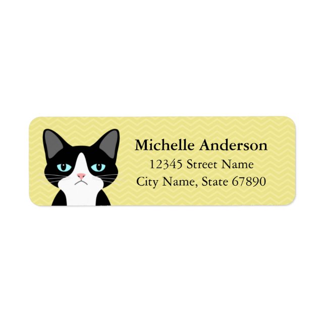 Étiquettes d'adresse de retour de chat (Devant)