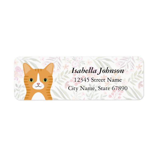 Étiquettes d'adresse de retour de chat (Devant)