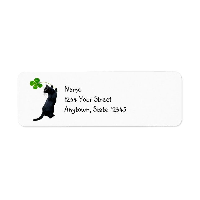 Étiquettes d'adresse de retour de chat chanceux (Devant)