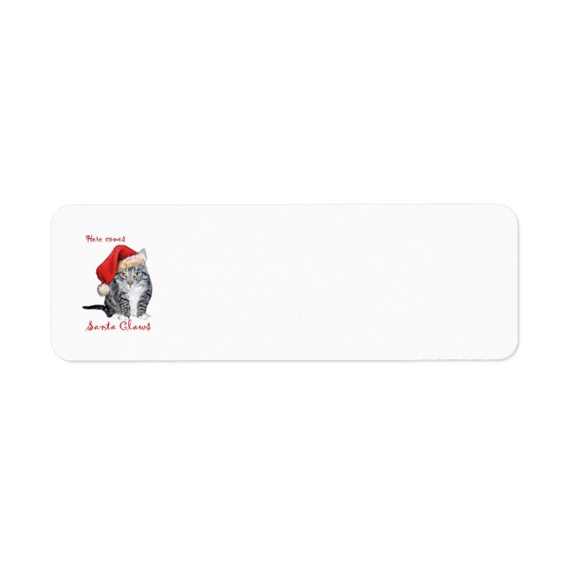 Étiquettes d'adresse de retour de chat de Noël (Devant)