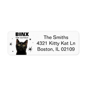 Étiquettes d'adresse de retour de chat noir person