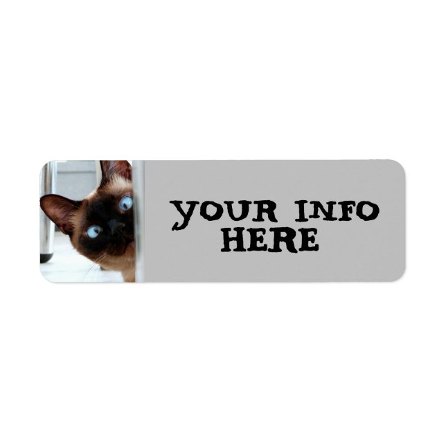 ÉTIQUETTES D'ADRESSE DE RETOUR DE CHAT SIAMÉEN (Devant)