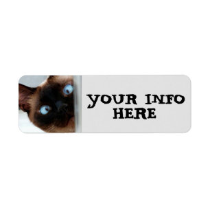 ÉTIQUETTES D'ADRESSE DE RETOUR DE CHAT SIAMÉEN