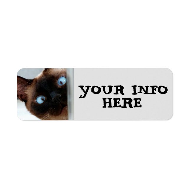ÉTIQUETTES D'ADRESSE DE RETOUR DE CHAT SIAMÉEN (Devant)