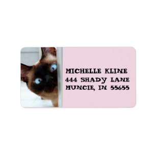 ÉTIQUETTES D'ADRESSE DE RETOUR DE CHAT SIAMOIS QUI