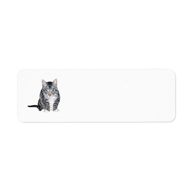Étiquettes d'adresse de retour de chat tigré (Devant)