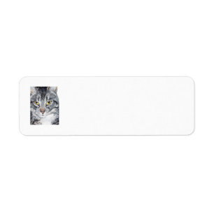 Étiquettes d'adresse de retour de chat tigré