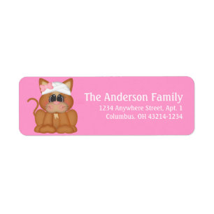 Étiquettes d'adresse de retour de chats Sick Kitty