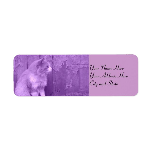 Étiquettes d'adresse de retour de chats violets (Devant)