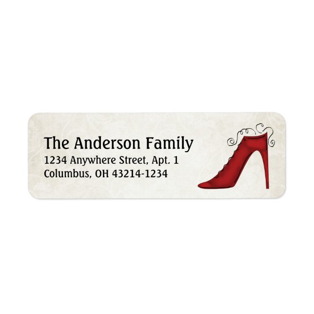 Étiquettes d'adresse de retour de chaussures/amorç (Devant)