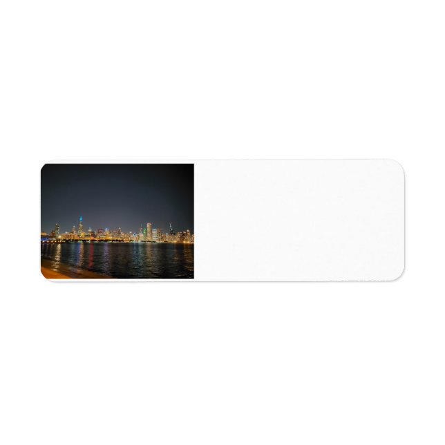Étiquettes d'adresse de retour de Chicago Night Sk (Devant)