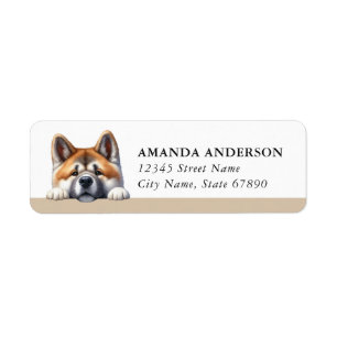 Étiquettes d'adresse de retour de chien Akita