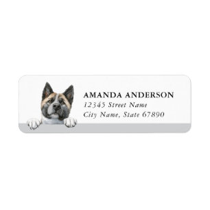 Étiquettes d'adresse de retour de chien Akita