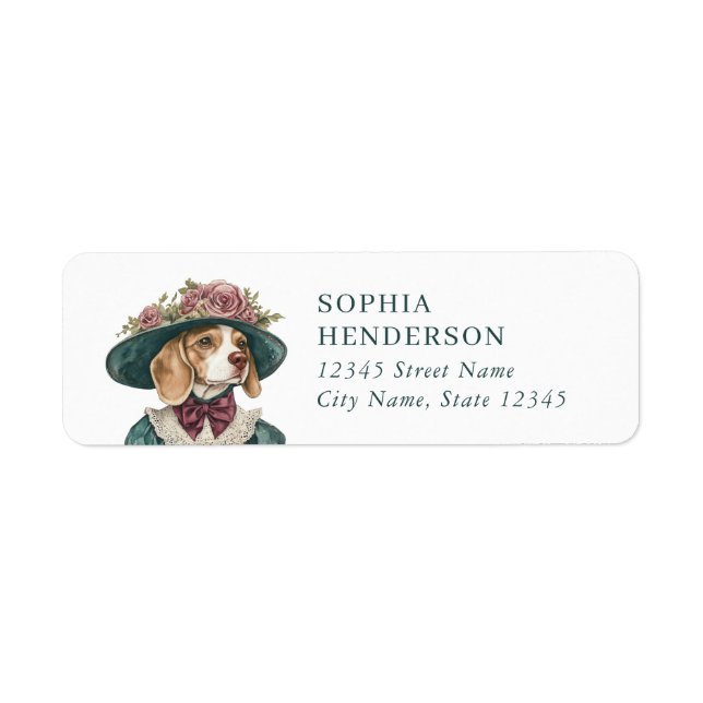 Étiquettes d'adresse de retour de chien Beagle (Devant)