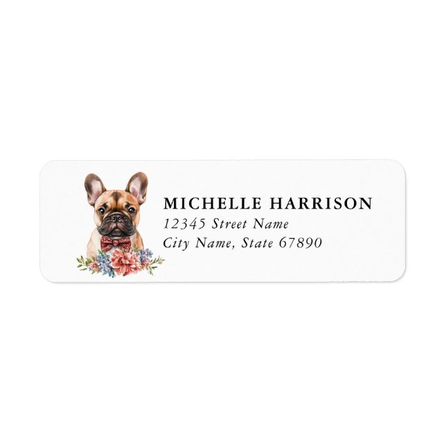 Étiquettes d'adresse de retour de chien Bouledogue (Devant)