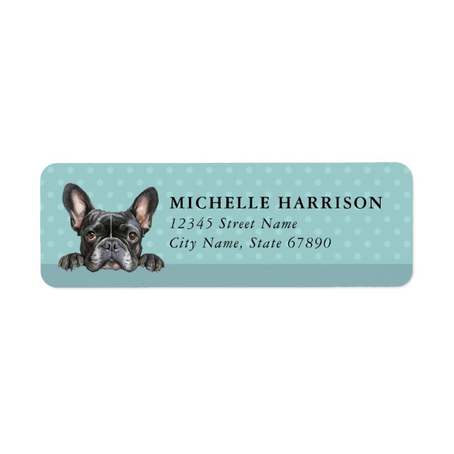 Étiquettes d'adresse de retour de chien Bouledogue (Devant)