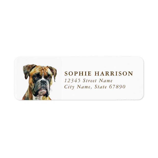 Étiquettes d'adresse de retour de chien Boxer (Devant)