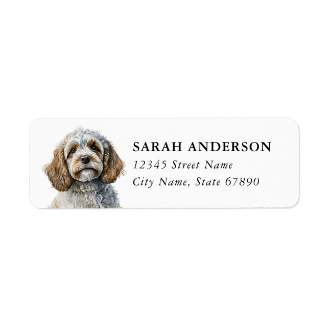 Étiquettes d'adresse de retour de chien Cockapoo (Devant)