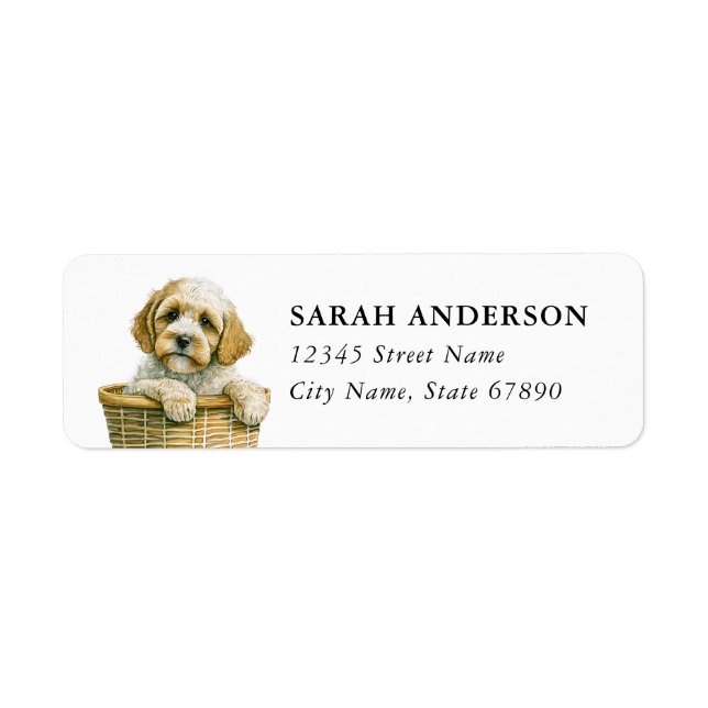 Étiquettes d'adresse de retour de chien Cockapoo (Devant)