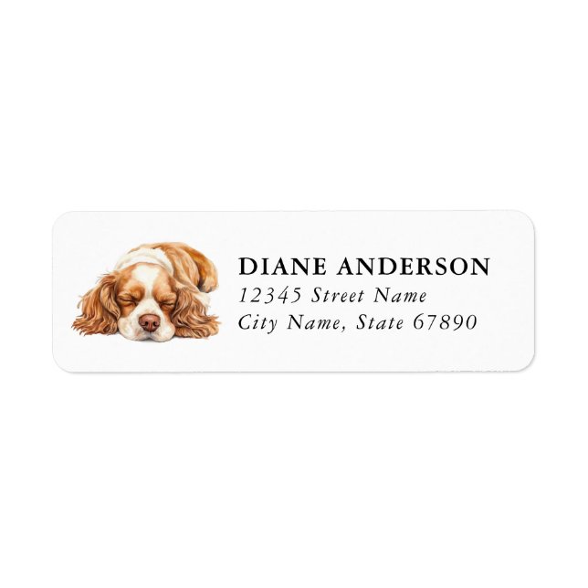 Étiquettes d'adresse de retour de chien Cocker Spa (Devant)