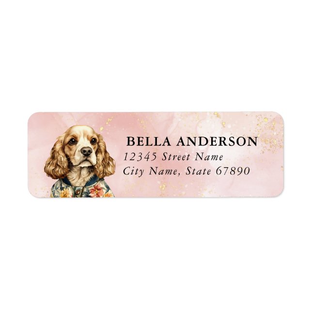 Étiquettes d'adresse de retour de chien Cocker Spa (Devant)