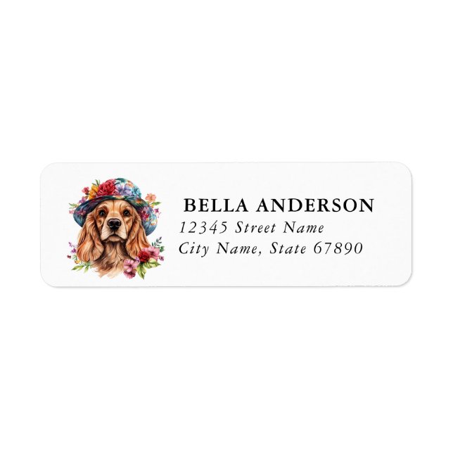 Étiquettes d'adresse de retour de chien Cocker Spa (Devant)