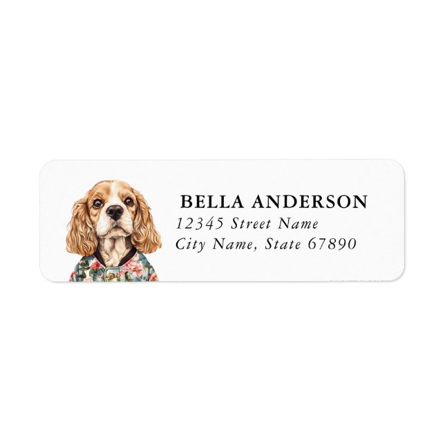 Étiquettes d'adresse de retour de chien Cocker Spa (Devant)