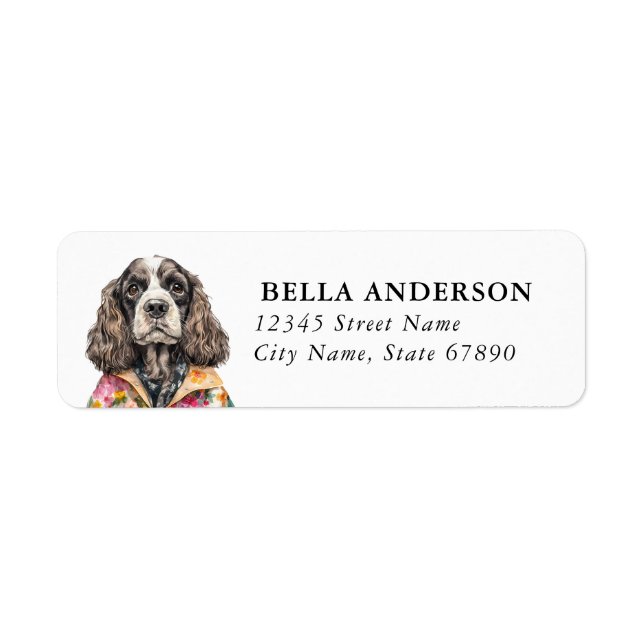 Étiquettes d'adresse de retour de chien Cocker Spa (Devant)