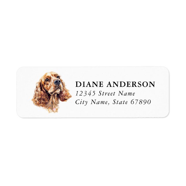 Étiquettes d'adresse de retour de chien Cocker Spa (Devant)