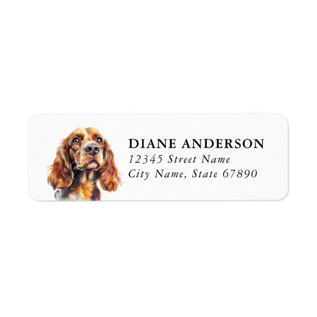 Étiquettes d'adresse de retour de chien Cocker Spa (Devant)