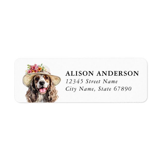 Étiquettes d'adresse de retour de chien Cocker Spa (Devant)