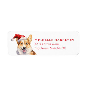 Étiquettes d'adresse de retour de chien Corgi de N